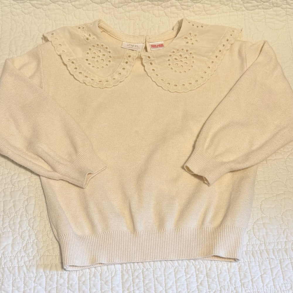 Zara girls 2-3y Cream Sweater Cozy Knit